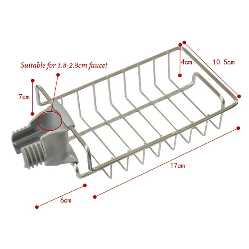 Kitchen Storage Tools Stainless Steel Rag Drain Rack Adjustable Water-saving Storage - Storage Shelf - view 5