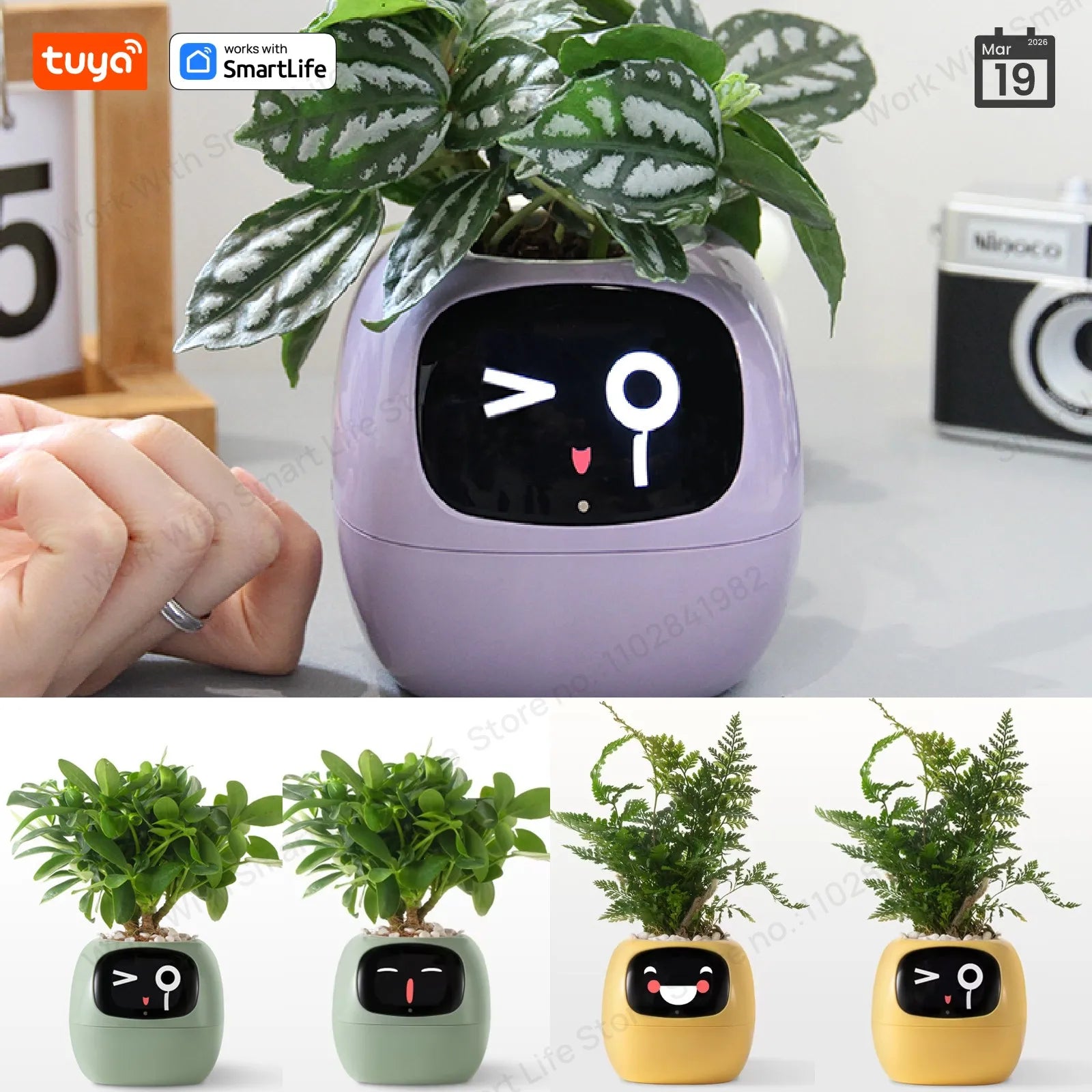 Gen1 Tuya Ivy Smart Planter, Endless Fun Over 49 Rich Expressions, 7 smart sensors, AI - Home Improvement