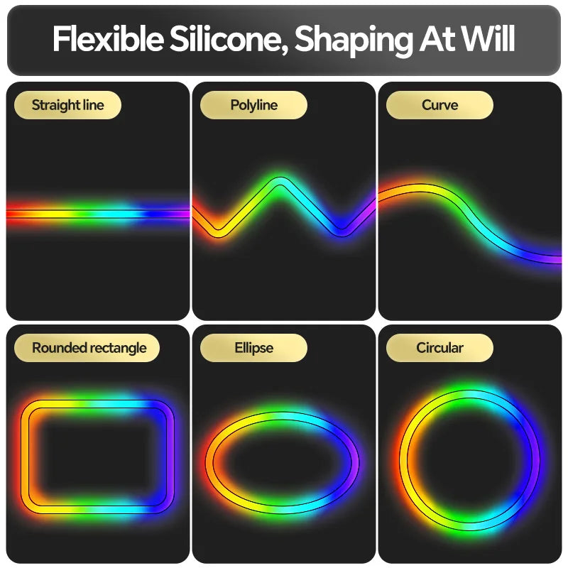 1M-10M LED Neon Rope Tube Soft Silicone Diffuser Channel Black/White Flexible Ribbon - LED Strip Light - view 5