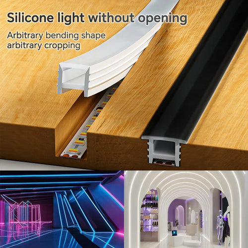 1M-10M LED Neon Rope Tube Soft Silicone Diffuser Channel Black/White Flexible Ribbon - LED Strip Light - view 2
