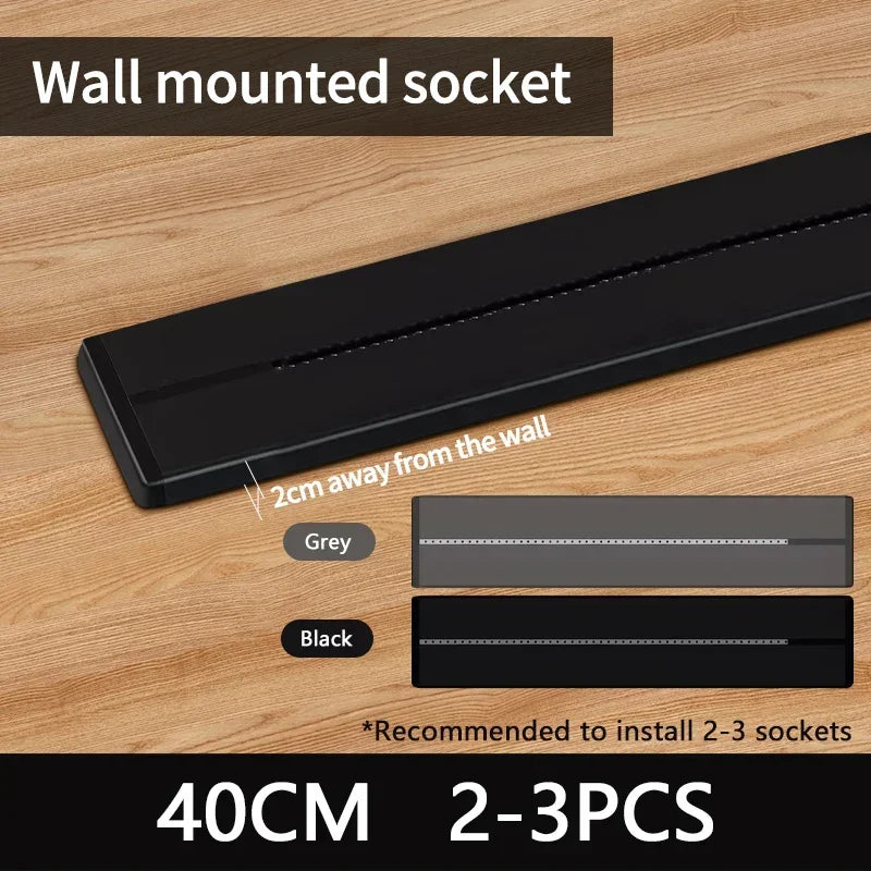 Rail Track Socket UK EU US Standard Round Romovable Adapter Socket Home Kitchen Meeting - Storage Shelf - view 8