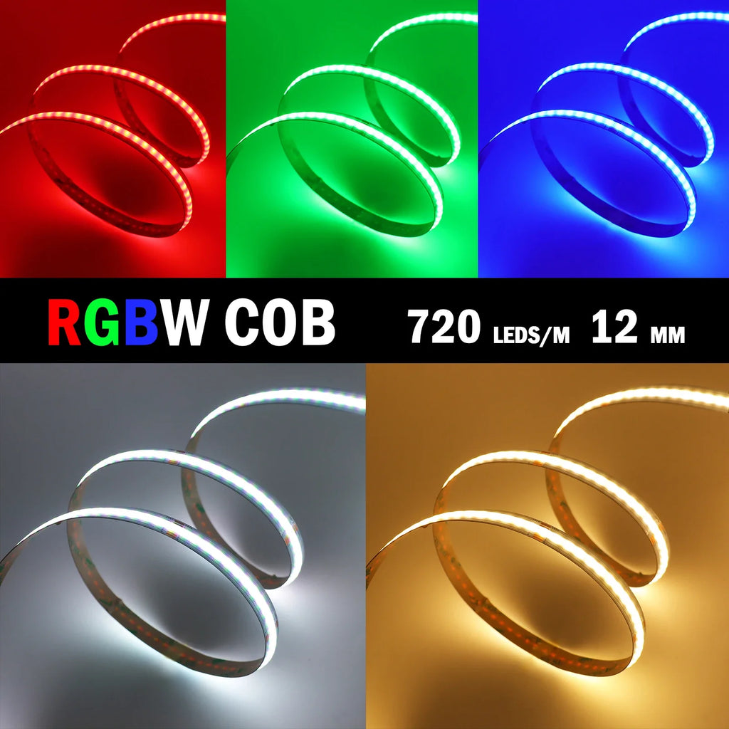 DC 24V RGBW RGBWW 5pin COB LED Strip 10M 672LEDs/M RA90 High Density Room - LED Strip Light - view 3