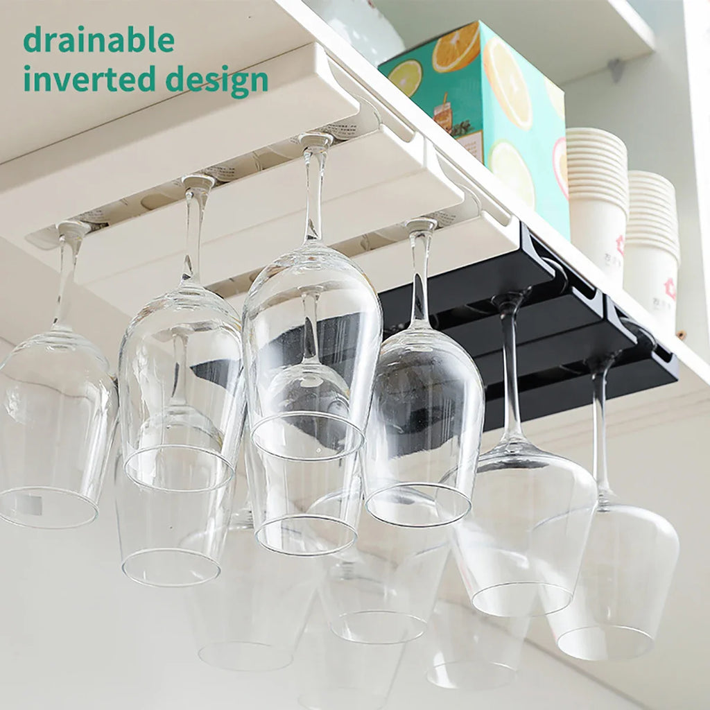 Under Cabinet Upside Down Wine Glass Holder - For Wine Glasses/Champagne Glasses - Cabinet Organizer - view 4