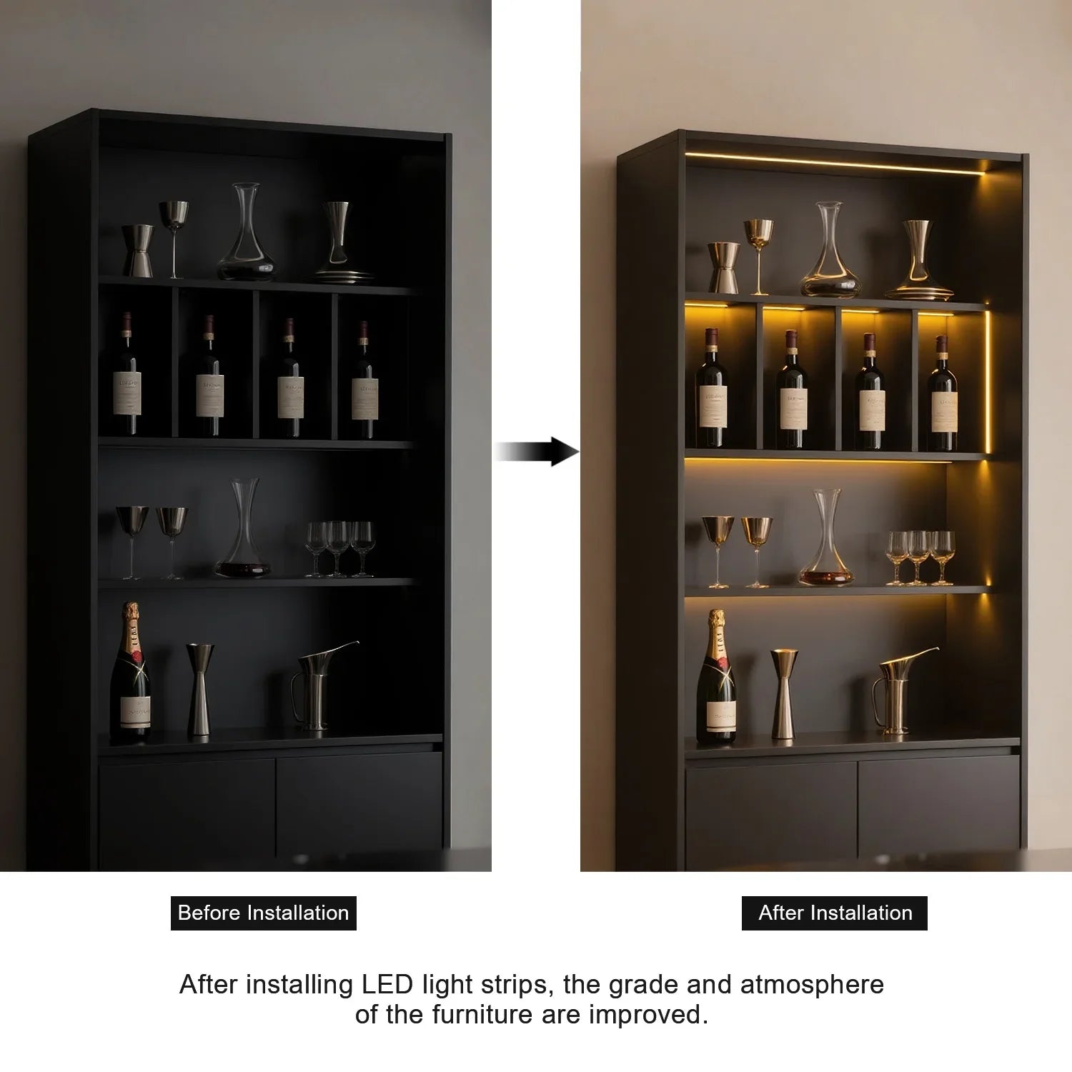 Under Cabinet COB LED Strip Light Collection Display Closet Bookcase Wardrobe Lamp - Cabinet Organizer - view 5