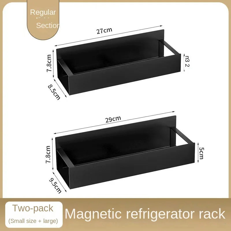 Kitchen refrigerator magnetic storage rack, side storage, external magnet, magnetic - Storage Shelf - view 7