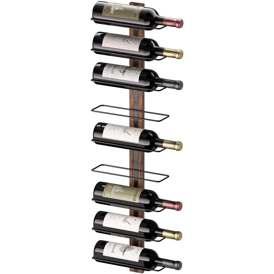 Wine Rack Wall Mounted for 9 Wine Bottles, Wood Wine Racks for Wall, Wine - Wine Rack