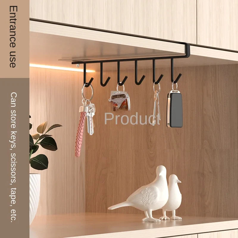 1Pc Black Kitchen Hanger Hook With No Marks Or Nails For Storing Pots Shovels - Organizer - view 3