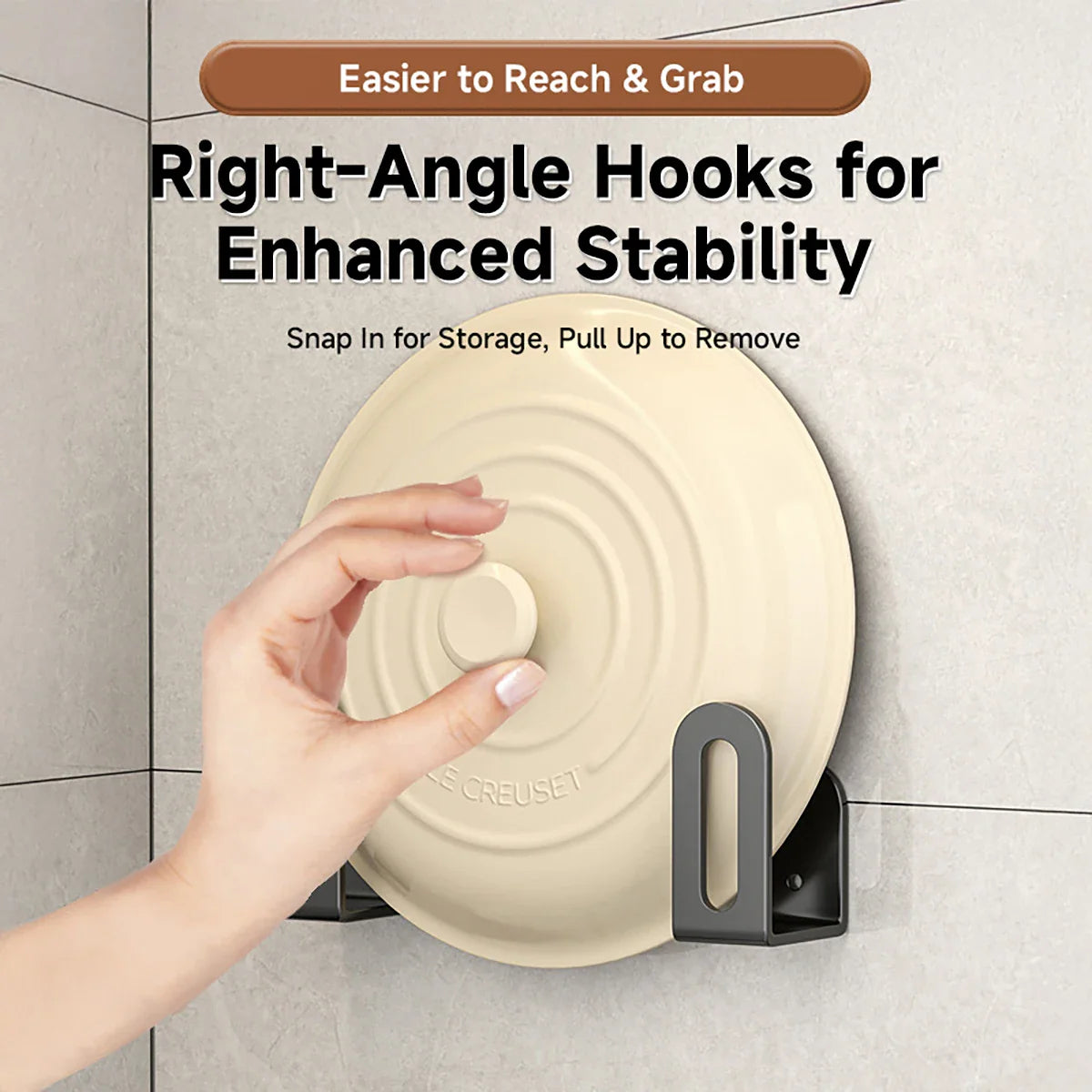2PCS Strong Adhesive Wall-Mounted Kitchen Organizer, Right-Angle Hook Design, for - Cabinet Organizer - view 2
