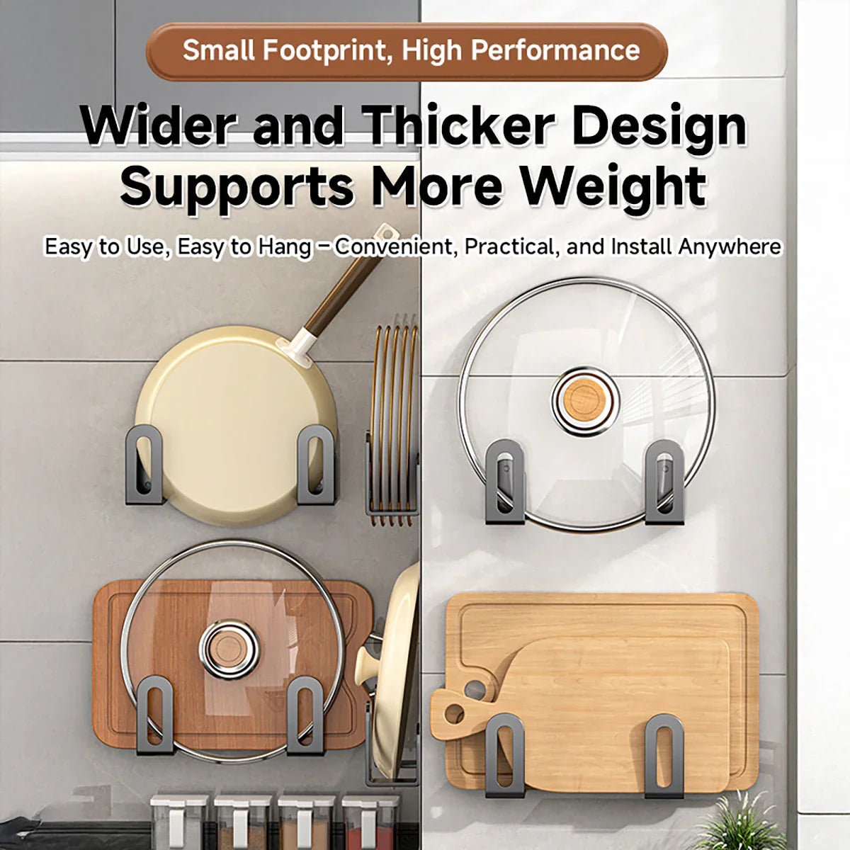 2PCS Strong Adhesive Wall-Mounted Kitchen Organizer, Right-Angle Hook Design, for - Cabinet Organizer - view 4